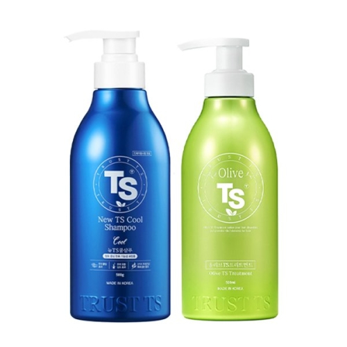  뉴TS 쿨샴푸 500g+올리브 TS 트리트먼트 500ml 2종세트