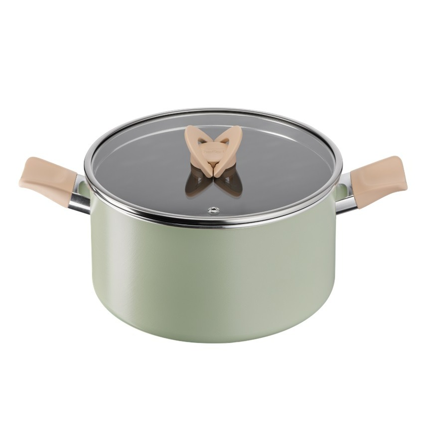 테팔 티타늄 IH 블라썸 민트 양수냄비 (24cm)