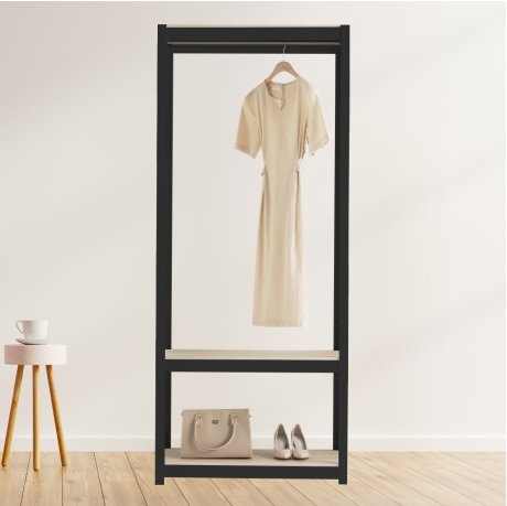 홈던트하우스 조립식 철제 3단 시스템 행거 800x400 (행거봉 1개, 높이 135cm)_이미지