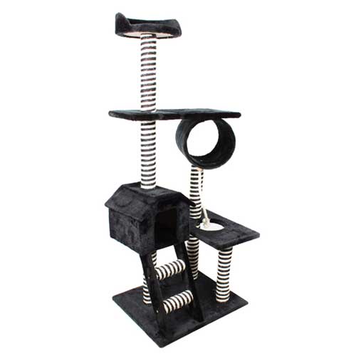  펫모닝 블랙 캣하우스형 캣타워(PMC-110103)