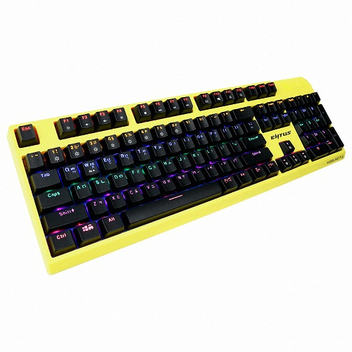 CJ ENM ENTUS K400G BATTLE CJ 광축 게이밍 (옐로우, 클릭)_이미지