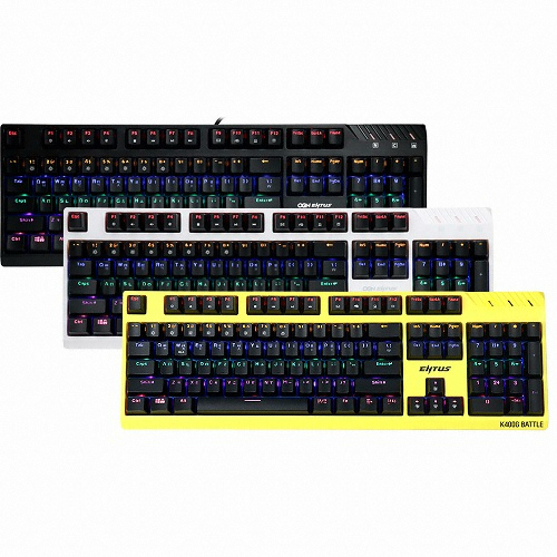 CJ ENM ENTUS K400G BATTLE CJ 광축 게이밍 (옐로우, 클릭)_이미지