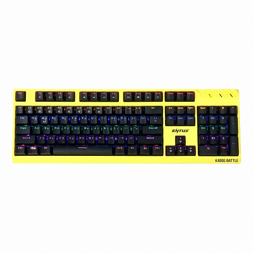 CJ ENM ENTUS K400G BATTLE CJ 광축 게이밍 (옐로우, 클릭)_이미지