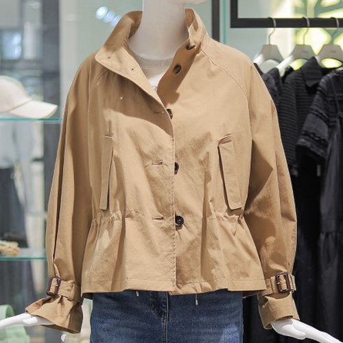 쥬크 허리 스트링 숏 트렌치 점퍼 Z223MSJ001