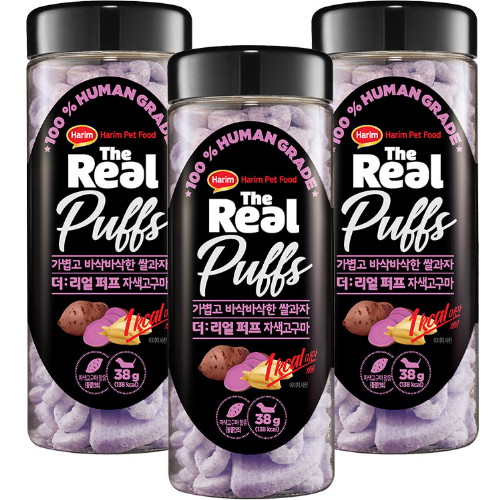 하림펫푸드 더리얼 독 퍼프 자색고구마 38g (3개)