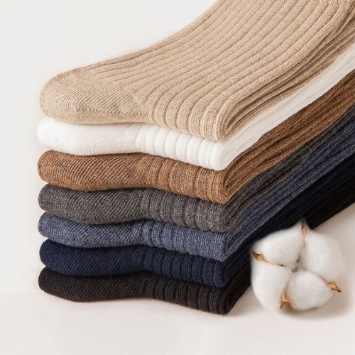 OHS-SOMM9019 남성 순면 골지 양말 6컬레 세트 6P 겨울 중목 양말