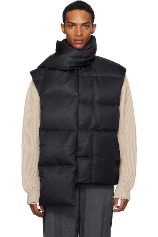 엠엠식스 Black Scarf Down Vest 252188M178000