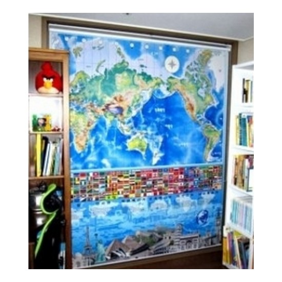 G&G 세계지도 롤스크린 (130x180cm)_이미지