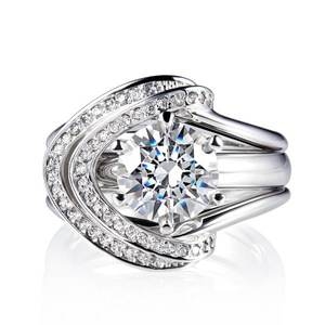 하나다이아몬드 2캐럿 천연 다이아몬드 14k 18k 반지 GIA 웨딩링 예물 결혼 가드링포함 뮤리 HNDR2C207