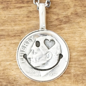 노스웍스 스마일 코인 목걸이 실버 니코짱 하트 펜던트 N-214chain 일본