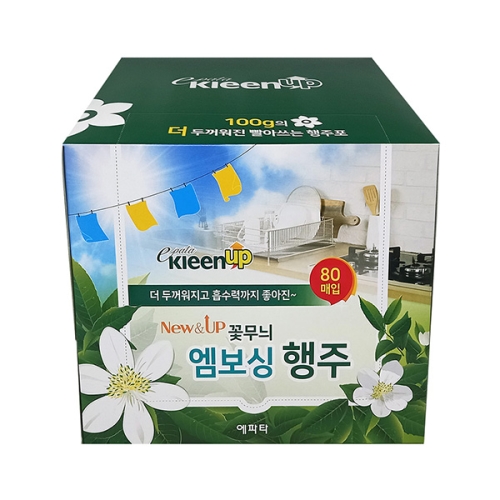 에파타 꽃무늬 엠보싱 행주 80매 (1팩)_이미지