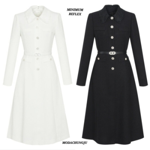 자수 카라넥 A라인 원피스 MXDAWO9130CJ