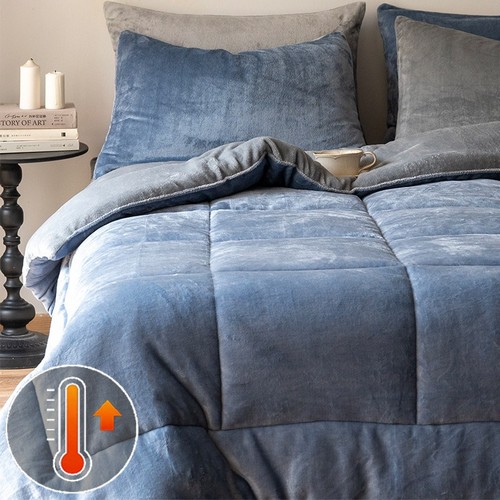 KURUA 따뜻한 양면 극세사 이불패드세트