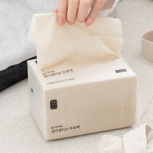 생활공작소 페이셜티슈 무표백 250매 (6입) (2팩(12입))_이미지