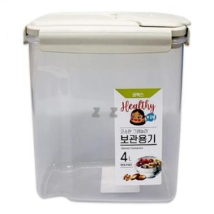 코멕스 편리한 밀폐용기 시리얼 용기 냉장고 반찬통 사각 4L