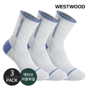 웨스트우드 여성 쿠션 컬러 라인 포인트 등산 중장목양말 3P_LG