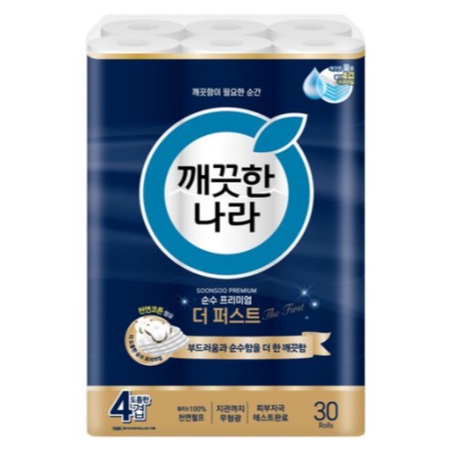 깨끗한나라 순수 프리미엄 더 퍼스트 25m (30롤) (4팩)_이미지