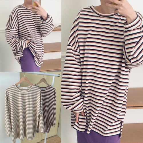 럭키레이어드줄지박스티 503T963S 빅사이즈 여성의류 31733576