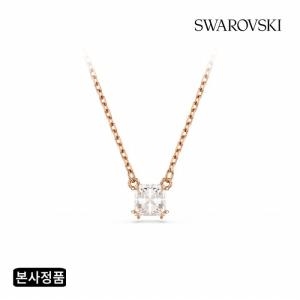 스와로브스키 여성 Stilla 스퀘어 컷 로즈골드 목걸이_5701904_이미지