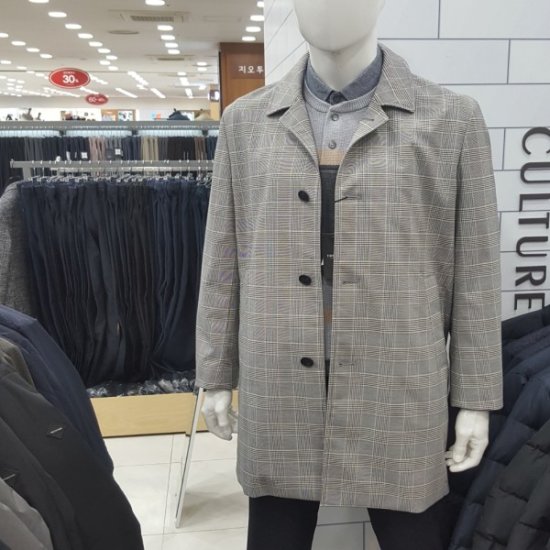 세정 트레몰로 레이온혼방 체크패턴 맥코트 TRNEBXS2201