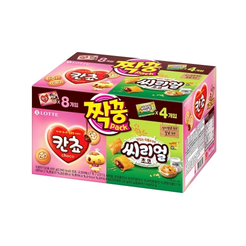 롯데제과 칸쵸 + 씨리얼 짝꿍팩 세트 칸쵸 54g x 8p + 씨리얼 42g x 4p 1세트