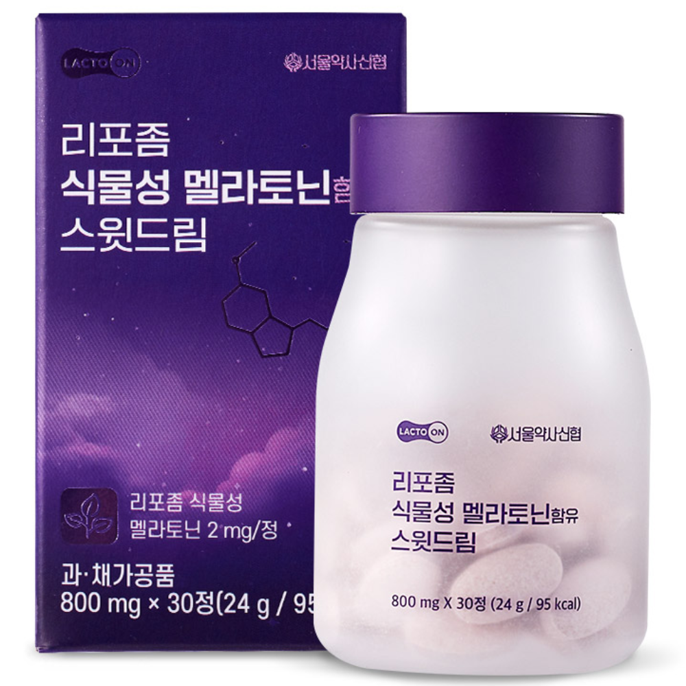 서울약사신협 락토온 리포좀 식물성 멜라토닌 2mg 함유 스윗드림 30정[6개]