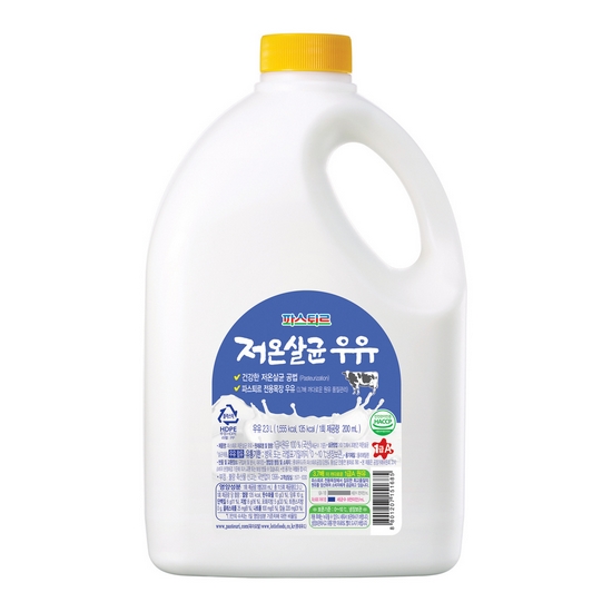 파스퇴르 저온살균 우유 2.3L