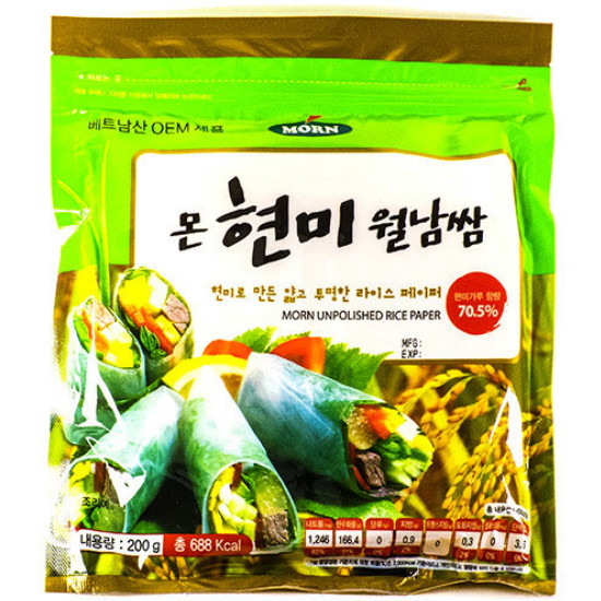 엠앤에프 몬(MORN) 현미 월남쌈 16cm 원형 200g (5개)