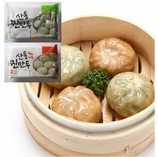나래식품 산동 찐만두 180g x 5개+매운 찐만두 180g x 5개 (1개)_이미지