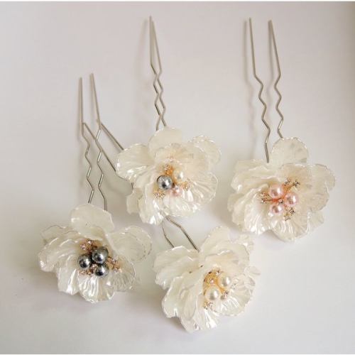 Myacc 비즈장식 플라워비녀/머리비녀_이미지