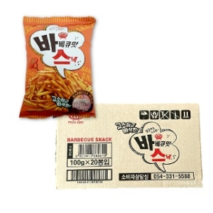 푸드킹 달콤하고 고소한 바베큐맛스낵 100g x 20개 1BOX 불량식품 세계과자 군것질 맥주안주 불량식품 세계과자 군것질 맥주안주_이미지