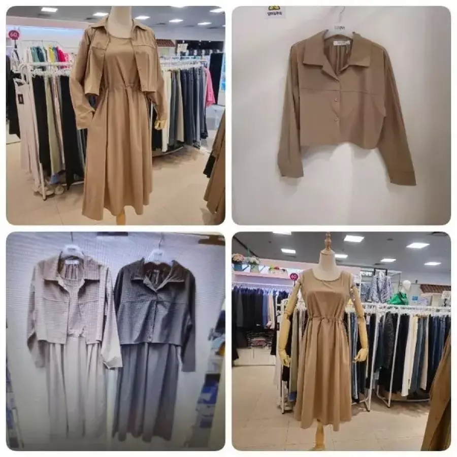 48366019- MG01 50+20팔색조룩 따로또같이셋업원피스랑크롭셔츠가디건이랑레이어드원피스 B25ST