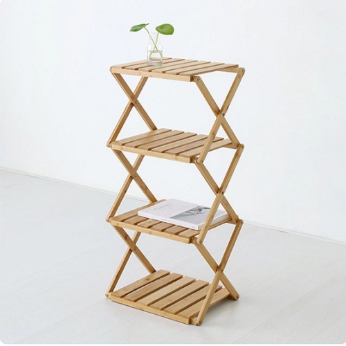 JAWAL 좁은 4단 대나무 선반