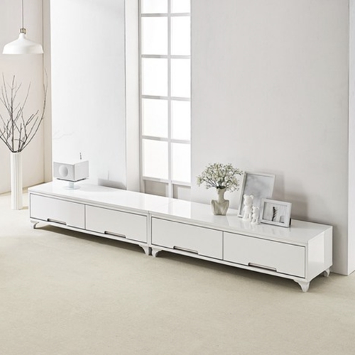 플레인 UV 하이그로시 TV 거실장 2400