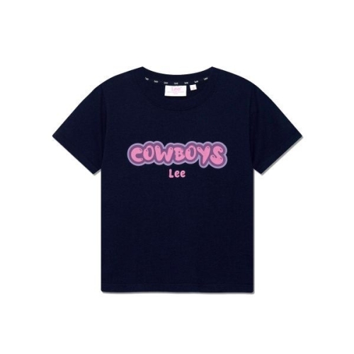 LEE lt gt 리 LEE 우먼 카우보이 그래픽 슬림핏 티셔츠 네이비 LE2402ST73NA 113232_이미지