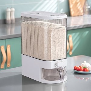 레토지엠에스 레토 쌀통 10kg 원터치 계량 밀폐 쌀보관 잡곡통