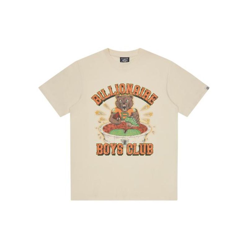 BILLIONAIRE BOYS CLUB 라인스톤 마스코트 티셔츠 B25449 WASHEDECRU