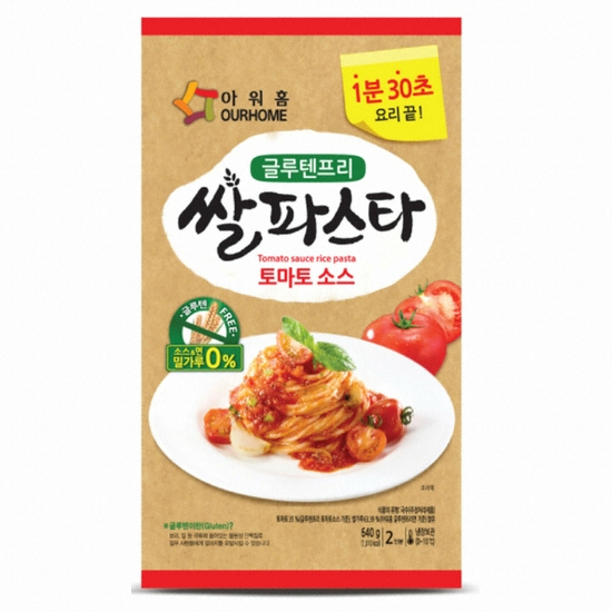 아워홈 글루텐프리 쌀파스타 토마토소스 2인분 640g (5개)