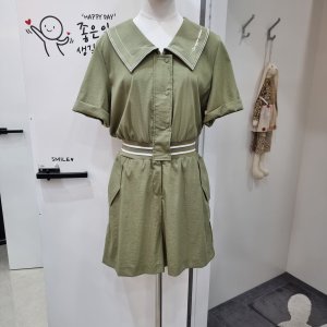 반에이크 레터링카라 하프 점프수트 VB36JSUD03Z_이미지
