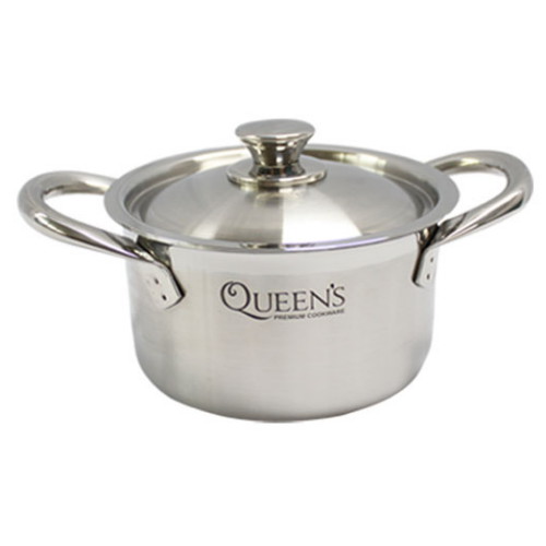 키친아트 통3중 퀸즈 스텐 양수냄비 (16cm)_이미지