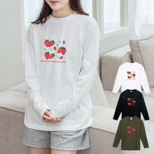 쌈지 딸기 험블 험블 험블 프린팅 빅사이즈 이너티 여성 긴팔티셔츠 8996552