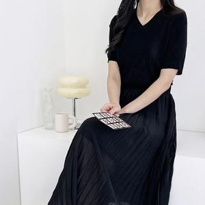 리빌모아 여자 데일리 린넨 브이넥 반팔 니트 DJW KNH S2LPPT1021 소라