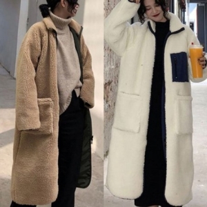 여성 플리스 롱 집업 양면 후리스 뽀글이 자켓 2색 9208757