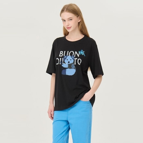 코알라 패치 반팔 티셔츠_BATS06541BK_이미지