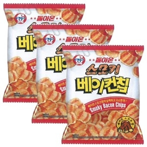 빙그레 돌아온 스모키베이컨칩 70g 3봉지