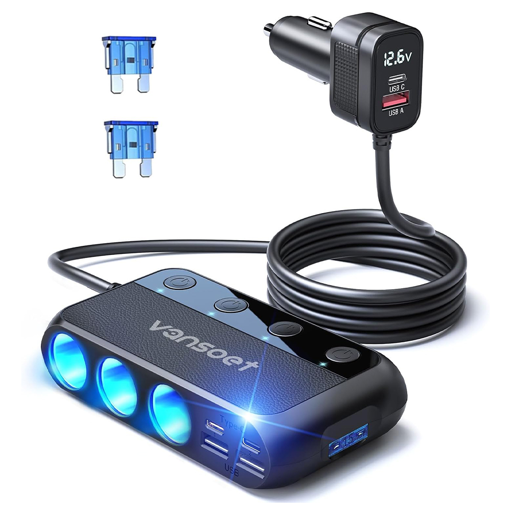 밴수트 9 in 1 차량용 멀티소켓 시거잭 고속 충전기 12V 24V PD QC_이미지