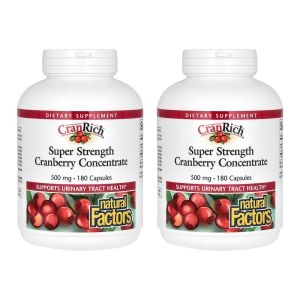 내추럴팩터스 슈퍼스트렝스 크랜베리 농축추출물 500mg 180정 (2개)_이미지