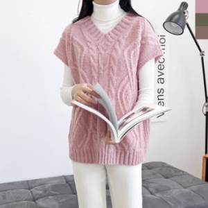  라일리 Rly 2L-UPP 1019 여자오버핏 꽈배기니트조끼 13528359