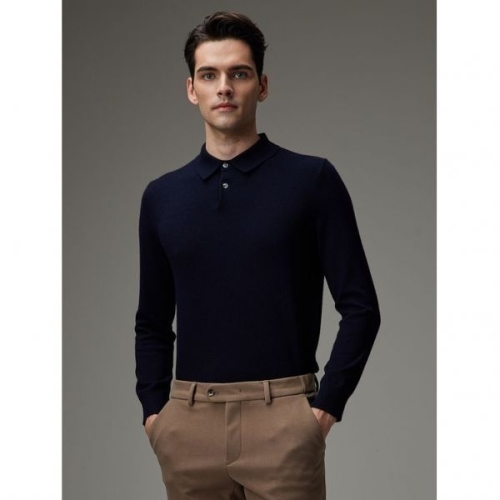 리뷰이벤트 네이비 캐시미어100% 긴팔 카라 니트 MASW3D011N3 988488