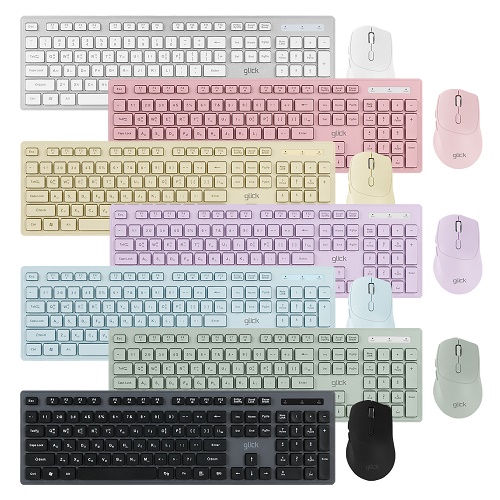 지클릭커 OFFICEPRO WMK10 무소음 무선 키보드 마우스 세트 (블랙)_이미지